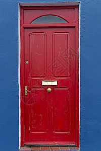 红门红色住宅入口建筑建筑学房子木头图片