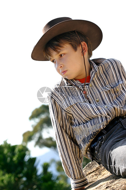 国家男孩男生空气乡村高地农民帽子男性牛仔衬衫童年图片