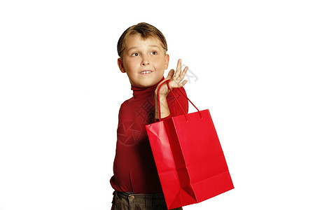 购物礼品展示男性礼品袋空格礼物孩子青年男孩们商品红色图片