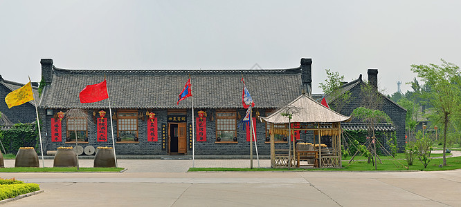 中华餐馆乡村建筑建筑学餐厅旗帜村庄背景图片