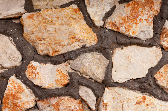 卢布石墙壁背景纹理模式棕色壁板砂浆瓦砾水泥石头建筑建筑学材料石墙图片