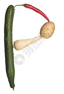 字母“P”由蔬菜制成图片