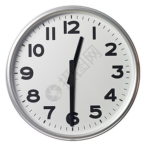 十二点半白色时钟数字分针时间小时黑色图片