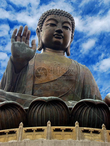 佛祖之首石头阳光太阳射线宗教精神冥想天空问候语雕像图片