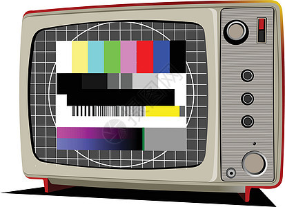 配有彩色框架的矢量 Retro 电视图片