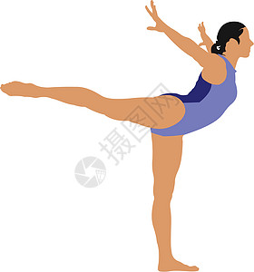 女性体操矢量说明 免费运动会女士收藏鞍头耐力女孩平行线肌肉舞蹈平衡行动图片