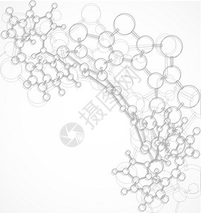 黑色和白色背景 含有散状分子图片