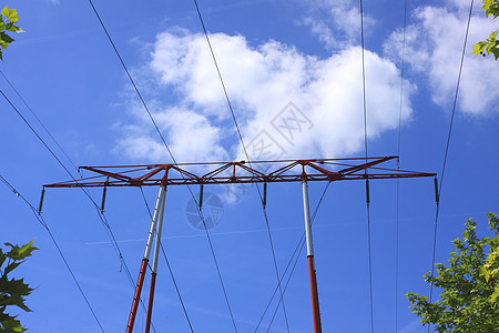 高电压电流电线力量技术金属蓝色电缆天空网络危险基础设施收费图片