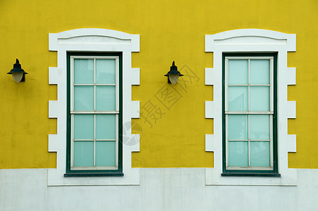 建筑墙壁多姿多彩城市场景古董住宅街道黄色玻璃路灯历史性建筑学图片