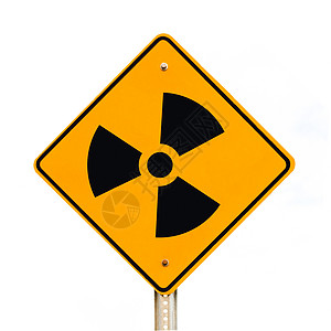 白色上隔离的放射性道路标志橙子驾驶菱形街道辐射交通危险注意力邮政小路图片