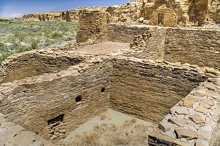 查科峡谷废墟建筑遗产砂岩公园历史纪念碑黏土旅行历史性国家图片