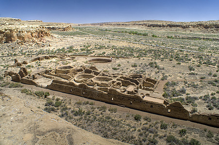 查科峡谷废墟旅行遗产建筑沙漠纪念碑建筑学文化历史性公园石头图片
