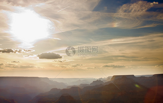 大峡谷多姿多彩的景观远景游客旅游日落旅行公园沙漠天空地质学太阳图片