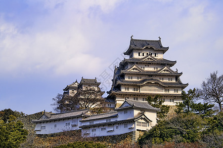 日本的冰地大城堡世界城市游客武士蓝色旅游皇帝建筑文化公园图片