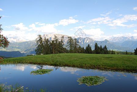 山区湖全景反射镜子环境岩石天空生态森林蓝色风景图片