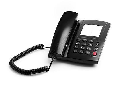 电话听筒展示黑色办公室商业戒指电讯服务耳机白色图片