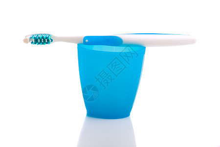 牙刷家庭牙医浴室牙科蓝色塑料白色刷子卫生药品图片