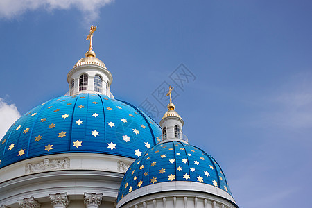 俄罗斯圣彼得堡的三一大教堂国家旅行圆顶建筑呜咽教会历史宗教建筑学蓝色图片