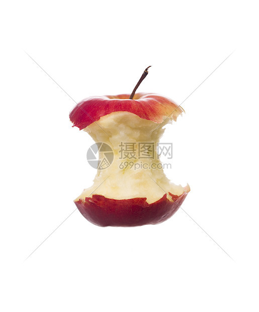 半食苹果到白底底红色工作室维生素淬火水果胃口饥饿图片