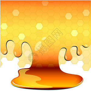 蜂蜜蜂窝黄色焦糖甜蜜液体药品糖浆插图甜点利润背景图片