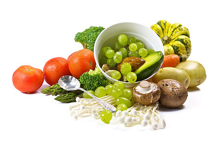 新鲜蔬菜和水果     有机和健康饮食图片
