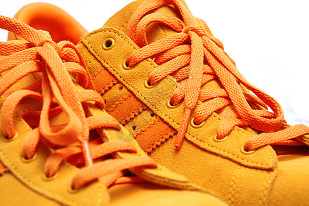 橙色鞋鞋跑步蕾丝小路文化运动运动鞋健身房拳击手剪裁橙子图片