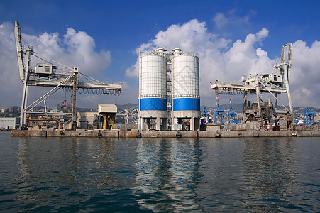 热诺瓦港贮存货运货物工厂送货海洋海岸重量起重机奢华图片