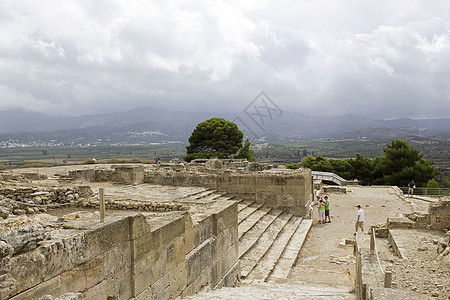 克里特岛古代城市Paistos或Festos国家文化旅行大力士考古木马楼梯神话文明石头图片