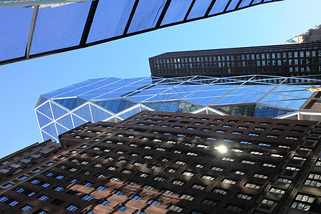 纽约摩天大楼城市生活蓝天背景建筑苹果蓝色背景图片