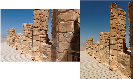 以色列希律王的希律王宫马萨达古老殖民地的废墟图片