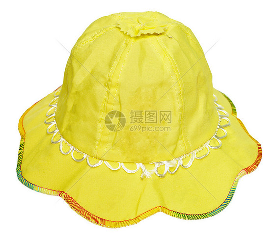儿童夏季的黄帽子图片