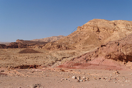 沙漠中可见的红色岩石图片