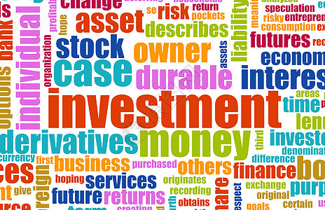 投资计划风险学习金融条款财政速度股票投资者库存商业背景图片