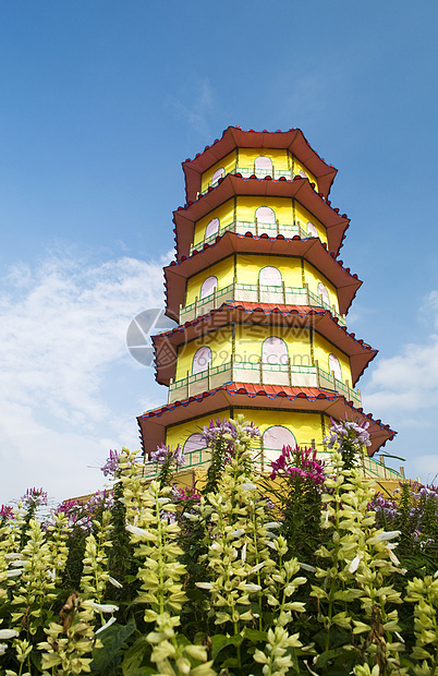 中国寺庙天空建筑学花园宗教蓝色场景艺术装饰品文化风水图片