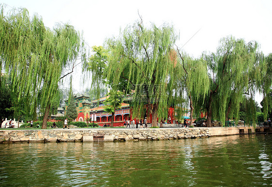 北京紫禁城附近的Beihai公园文化撤退皇帝吸引力皇家城市公园地标多样性绘画图片