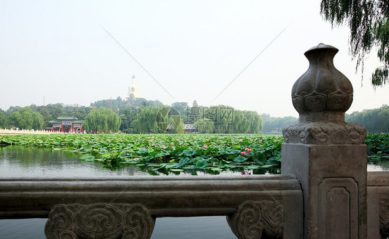 北京紫禁城附近的Beihai公园中心游客历史地标吸引力寺庙百合首都居民皇帝图片