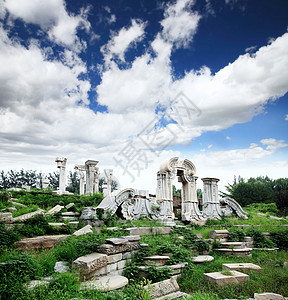 元明源宫的废墟王朝首都公园摄影烧伤旅行遗产历史文化建筑图片