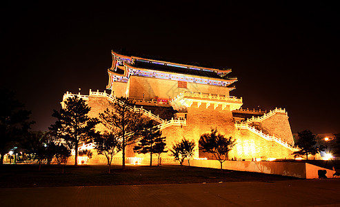 北京新重建的清门购物区北京国家建筑街道城市建筑学照明历史首都行人古董图片