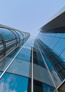 在德国斯图加特有反射的办公大楼城市建筑办公室玻璃建筑师建筑学商务建造镜子图片