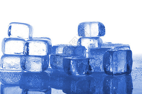 冰雪方块冷藏融化立方体蓝色白色冰块气泡冻结图片