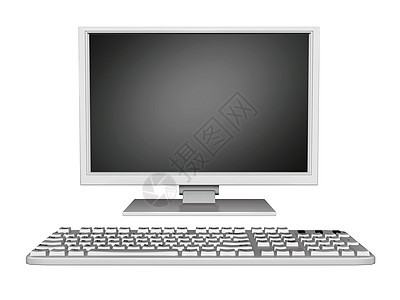 计算机的图像老鼠键盘笔记本塑料电脑互联网监视器屏幕白色图片
