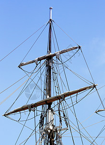 重整航行帆船赛游艇梯子血管古董帆船绳索木头运输图片