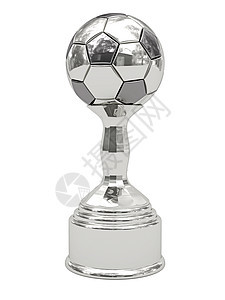 银足球奖杯在节日上图片