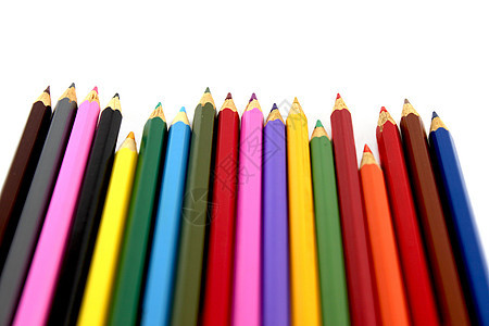 彩色铅笔学校工具绘画团体孩子幼儿园宏观橙子蜡笔孩子们图片