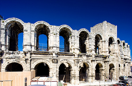 法国普罗旺斯Arles 罗马安菲剧院建筑学历史性外观遗迹历史城市废墟世界遗产世界拱门图片