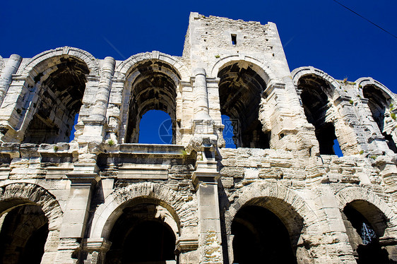 法国普罗旺斯Arles 罗马安菲剧院旅行建筑学考古学拱门建筑遗迹历史世界遗产景点外观图片