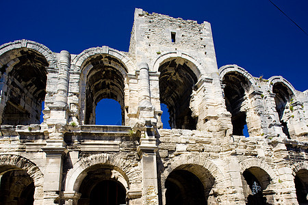 法国普罗旺斯Arles 罗马安菲剧院建筑物旅行建筑外观景点历史建筑学历史性世界遗产考古学图片