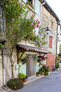 法国普罗旺斯 普罗旺斯 鲁贡房子村庄建筑房屋建筑物外观玫瑰世界位置乡村图片