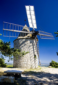 小风车法国普罗旺斯蒙特芬建筑学风车旅行外观世界位置背景
