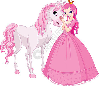 美丽的公主和马匹图片
